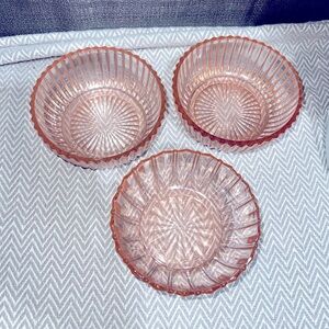 Depression Glass Pink Dessert Berry Bowls Queen Mary (3)